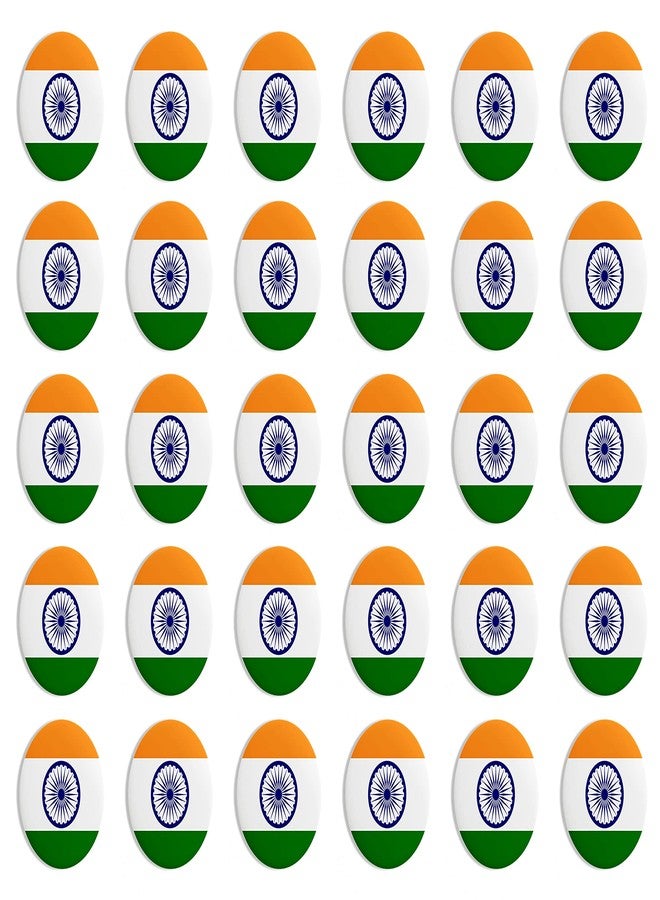 Hubops شارة علم الهند من هوبوبس، شارة دائرية ليوم الاستقلال، شارة يوم الجمهورية وغيرها من المناسبات المدرسية، 58 مم (عبوة من 30 شارة 58 مم) - Image 2